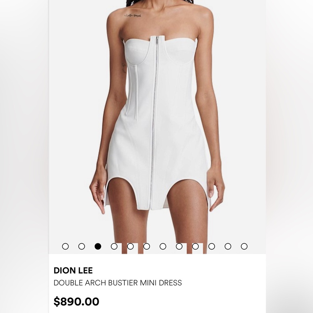 Dion Lee White Strapless Sheath Dress for Cocktail